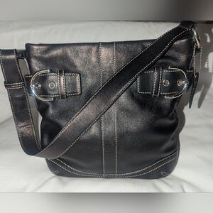 Coach Vintage Soho Slim Small Duffle Black Leather Shoulder Bag Y2K. 1453